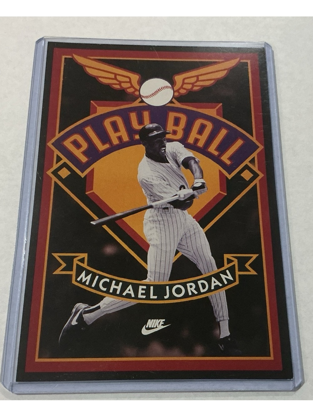 Vintage MICHAEL JORDAN Nike Promo Poster Card “Playball” 4X6 Very Rare
